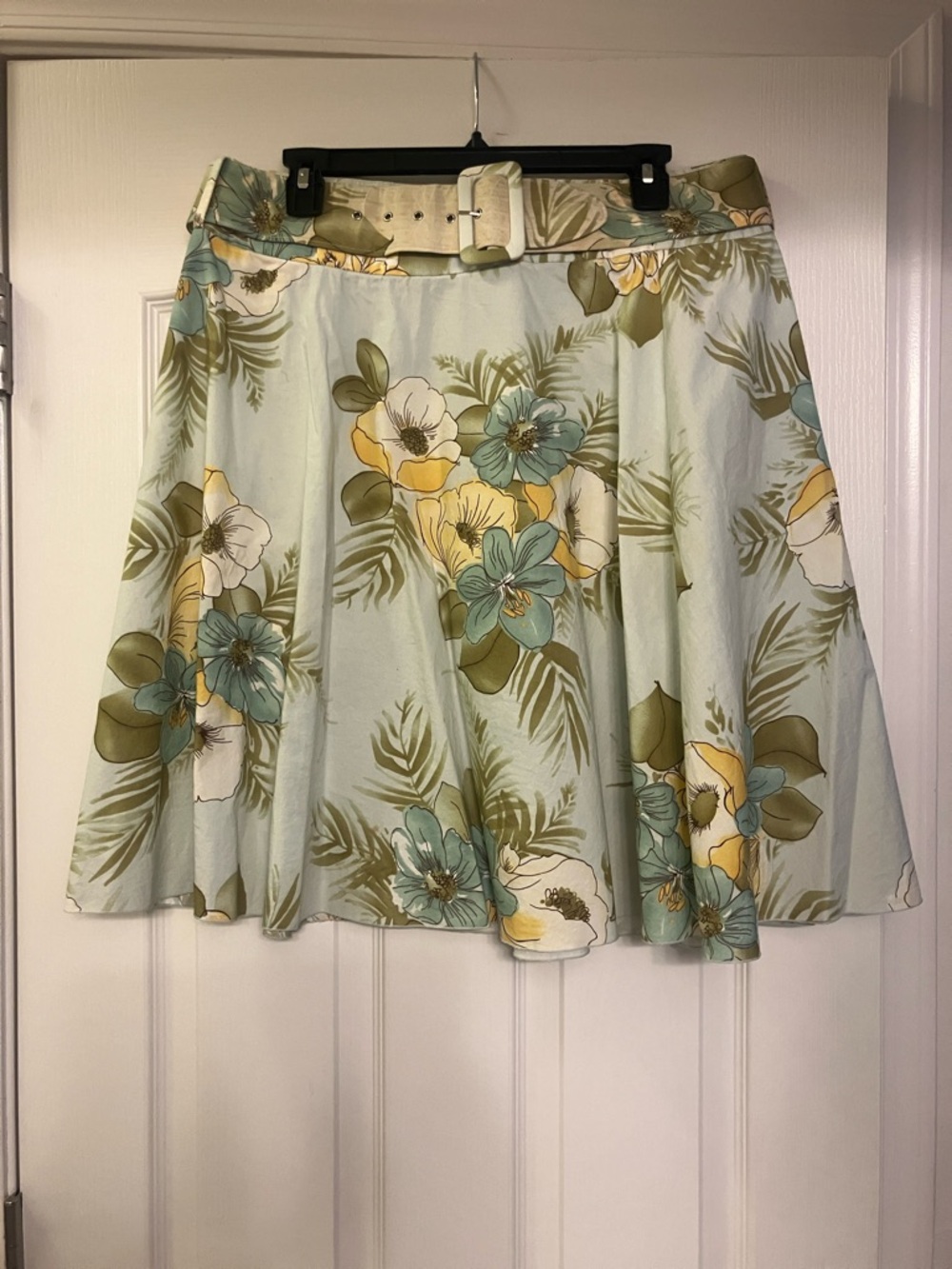 Speechless Floral A-Line Skirt in Mint, Yellow & Teal